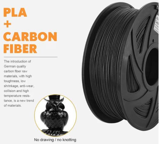 Two Trees Carbon Fiber Filament, 1.75mm Diameter, No Bubbles, No Irritating Smell, 0.02mm Dimensional Accuracy, Environmentally Friendly Materials, Black | 160301003